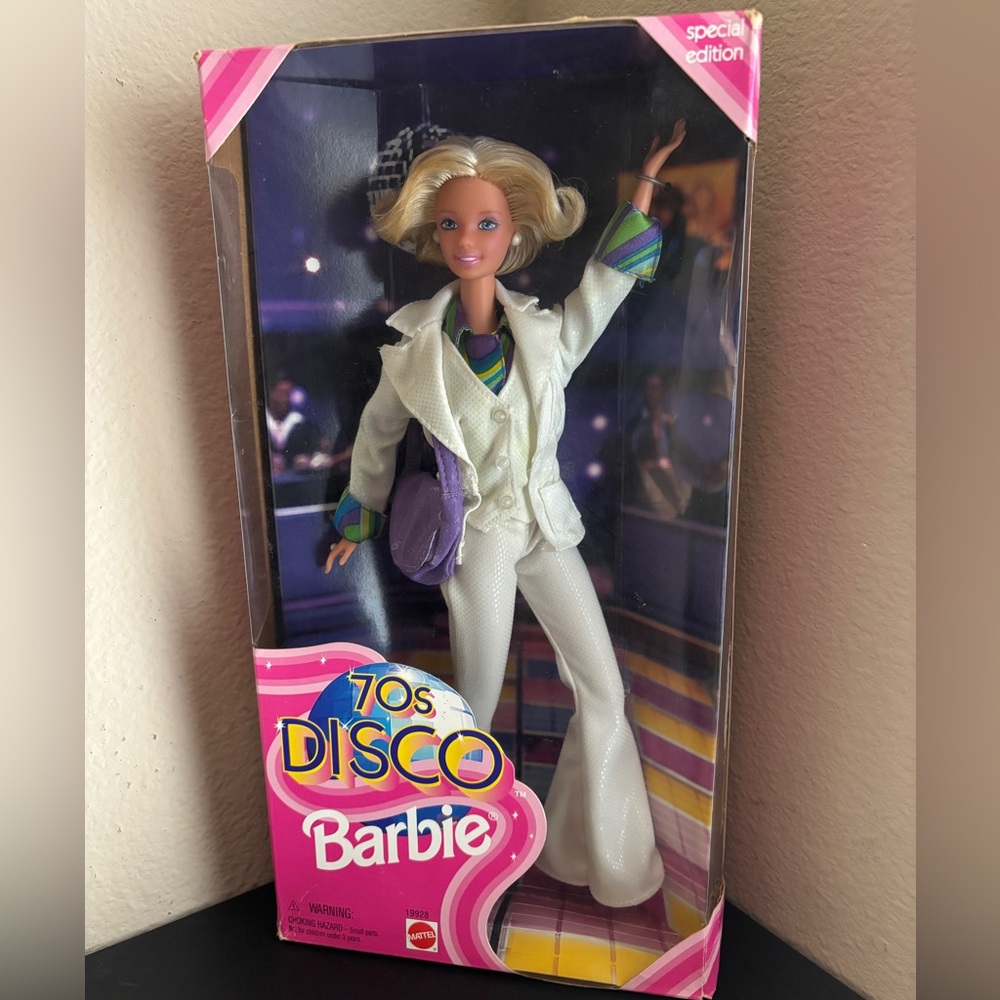 Barbie 70s Disco Doll in White with Purple Accents